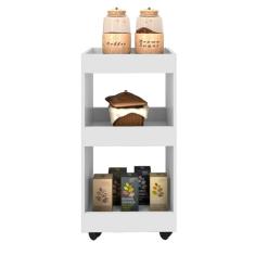 Armário Multiuso para Cozinha Seul com Rodízios Branco - Mpozenato
