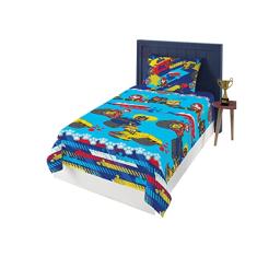 Jogo de Cama Microfibra Solteiro Estampado Patrulha Canina Menino 1,40 m x 2,20 m Com 2 peças