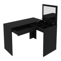 Escrivaninha/pentedeira De Canto 110cm Com Espelho E 1 Gaveta Multimóveis Cr40119 Preto