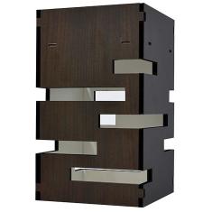 Lustre Pêndulo de Teto em Mdf Laminado Tabaco Vazado