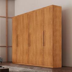 Guarda Roupa Casal Hera 6 Portas MDF Rufato, Naturalle