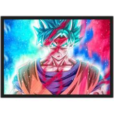 Quadro Decorativo Dragon Ball Goku Desenho Com Moldura T002