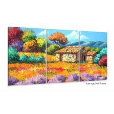 Quadro Decorativo 120x60 Sala Quarto Pintura Casinha Rústic