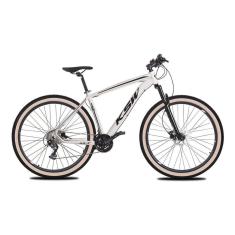  Bicicleta Aro 29 Ksw Xlt 27v Freio Hidráulico K7 Garfo com Trava Pneu com Faixa Bege - Branco