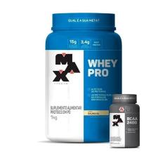 Combo Whey Protein 1kg e BCAA 60 Caps - Max Titanium-Unissex