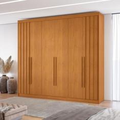 Guarda Roupa Casal 6 Portas Ripado Grécia Conquista Móveis, Cinamomo