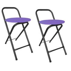 Kit 2 Bancos Banqueta Dobrável Baixa Assento Estofado Redondo - Movera