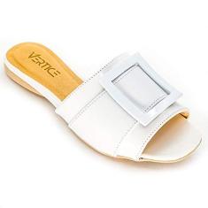 Sandália Rasteira Flat com Fivela Feminina Vértice