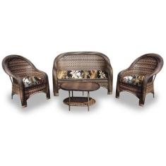 Conjunto de Sofá Fibra Sintética Karibe - 1 Sofá 2L + 2 Poltronas + 1 