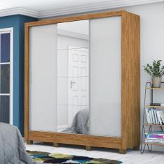 Guarda Roupa Santiago Plus Casal com Espelho com Pés 3 Portas de Corre