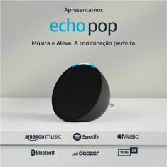Echo Pop Amazon, com Alexa, Som Envolvente, Preto 
