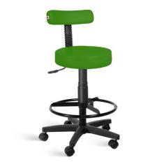 Cadeira Mocho Alto Estética Giratória Com Rodízios - Ideaflex,  VERDE