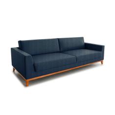 Sofá 3 Lugares Bartô Linho Azul 210 cm