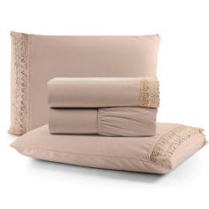 Jogo Cama Lençol Haia Casal Padrão Percal 200 Fios 100% Algodão Guipir