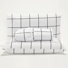 Jogo Cama Lençol Square King Quadriculado Percal 180 Fios 3 Peças - Br