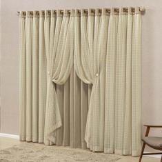 Cortina Marrocos Tecido Blackout e Voal Fitado 2,00m x 1,70m Janela Sa