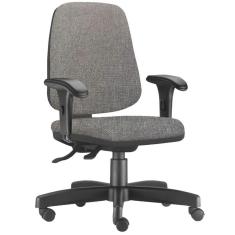 Cadeira Giratória Job Diretor Executiva Linho Cinza Escuro