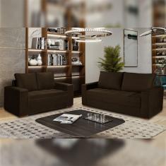 Conjunto Sofá 2 E 3 Lugares Urban Suede/Marrom