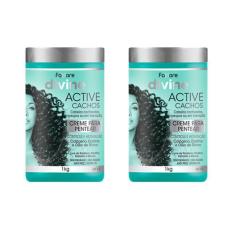 Kit 2 Creme para Pentear Fattore Divine Active Cachos Cabelos Cacheado