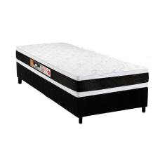 Cama Box Solteiro: Colchão Espuma Castor D45 Black e White AIR Double 
