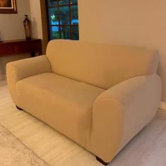 Capa Para Sofá 3 Lugares Malha Gel Arte Cazza, Bege