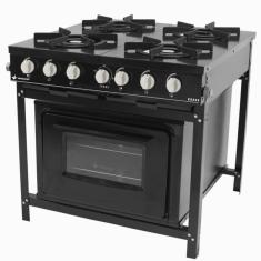 Fogão Gás Venâncio Bravo 4 Bocas Com Forno Preto BR4BFPR 16627