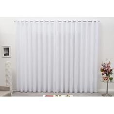 Cortina Voil Xadrez Branco 4,00x2,50 Forro Blackout Tecido