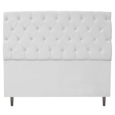 Cabeceira Estofada Liverpool 140 cm Casal Corano Branco
