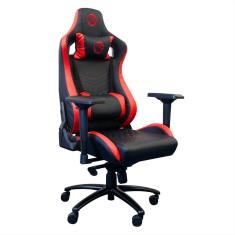 Cadeira Gamer Júpiter Brazil PC - Preto e Vermelho - Encosto Reclinável 180° - Braços 4D - Almofadas de Pescoço e Lombar