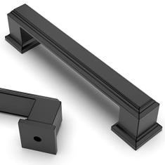 Asidrama Pacote com 10 puxadores de armário de cozinha preto fosco 3,75 polegadas (96 mm) Puxadores de armário de cozinha para puxadores de gaveta de armário