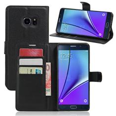 Capa carteira para Samsung Note6, carteira flip de couro PU premium com compartimento para cartão, suporte e fecho magnético [capa interna à prova de choque de TPU] Compatível com Samsung Note6