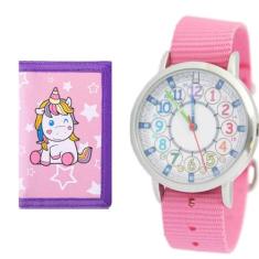 Bigbangbang Relógio analógico infantil, relógio de tempo de aprendizagem, pulseira de tecido macio para primeiro relógio, tempo de leitura, estudo de tempo, relógios de hora de aprendizagem, relógio