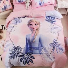 Jogo De Cama Solteiro King Infantil Frozen Rosa 4 Pç - Casa Da Fama