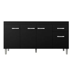 Balcão de Pia Gabriela 150 cm Preto - AJL - AJL Móveis