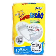 Fralda Descartável Super Secão para Cães Machos - Tamanho M - Supersec