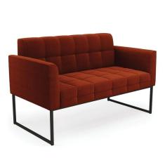 Sofá Namoradeira 2 Lugares Industrial Preto Elisa Bouclê D03 - D`rossi Cor Terra