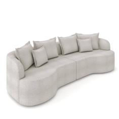Sofá 4 Lugares Orgânico Living 250cm Mersa Bouclê K01 - D`Rossi