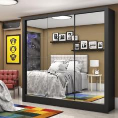 Guarda-roupa Casal 3 Portas com Espelho Santiago Premium Espresso Móve
