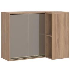 Armário Aéreo de Canto 2 Portas Reto Luciane Yara  - 1314, Vanilla/Gra