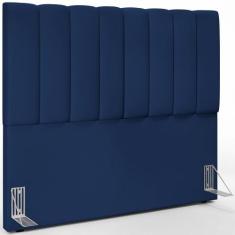 Cabeceira Cama Box Casal 140 cm Dália W01 Suede Azul Marinho - Lyam De