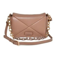 Bolsa Matelassê Quadrada Via Marte Alça Longa e Corrente Ajustável B1-153-Feminino