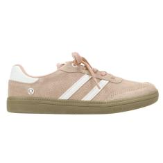 Tênis Casual Feminino Kolosh C3905 Camurça de Couro Cadarço Bege-Feminino
