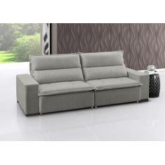 Sofá Retrátil e Reclinável 5 Lugares Linho com Molas Supreme 280cm - E