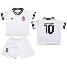 Conjunto Bebê Corinthians Uniforme Branco - Torcida Baby