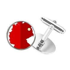 DIYthinker Abotoaduras com clipe de botão redondo com mapa da bandeira nacional da Alemanha