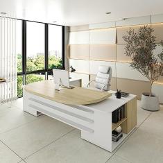 Mesa Para Escritório Presidente 4 Gavetas 2 Portas Executiva