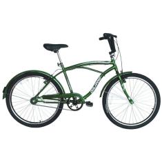 Bicicleta Retro Vintage Aro 26 Masculina Beach Verde