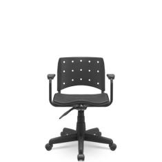 Cadeira Para Escritório Ergonômica Secretária Giratória Ergoplax Plaxmetal Preto