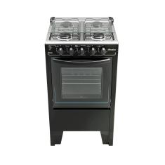 Fogão 4 Bocas a Gás Braslar Fenix Plus com Mesa Inox e Acendimento Automático Preto Bivolt