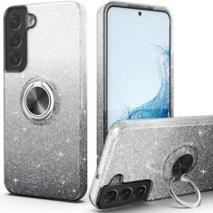 PeeTep Capa para Galaxy S24 Plus, Slim Fit Glitter Sparkly Case com suporte de anel de 360° Suporte magnético para carro capa protetora durável absorvente de choque para Galaxy S24 Plus 17.0 cm para